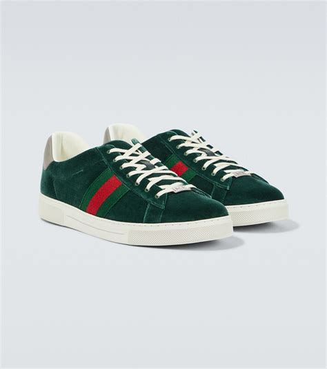 gucci ace velvet bow sneaker|Gucci ace tennis shoes.